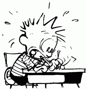 This is so how I felt last week trying to get all my edits done! image © Bill Watterson